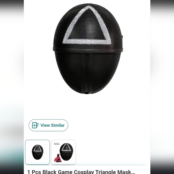 Cosplay Black Mask with White Triangle Design - Picture 2 of 6